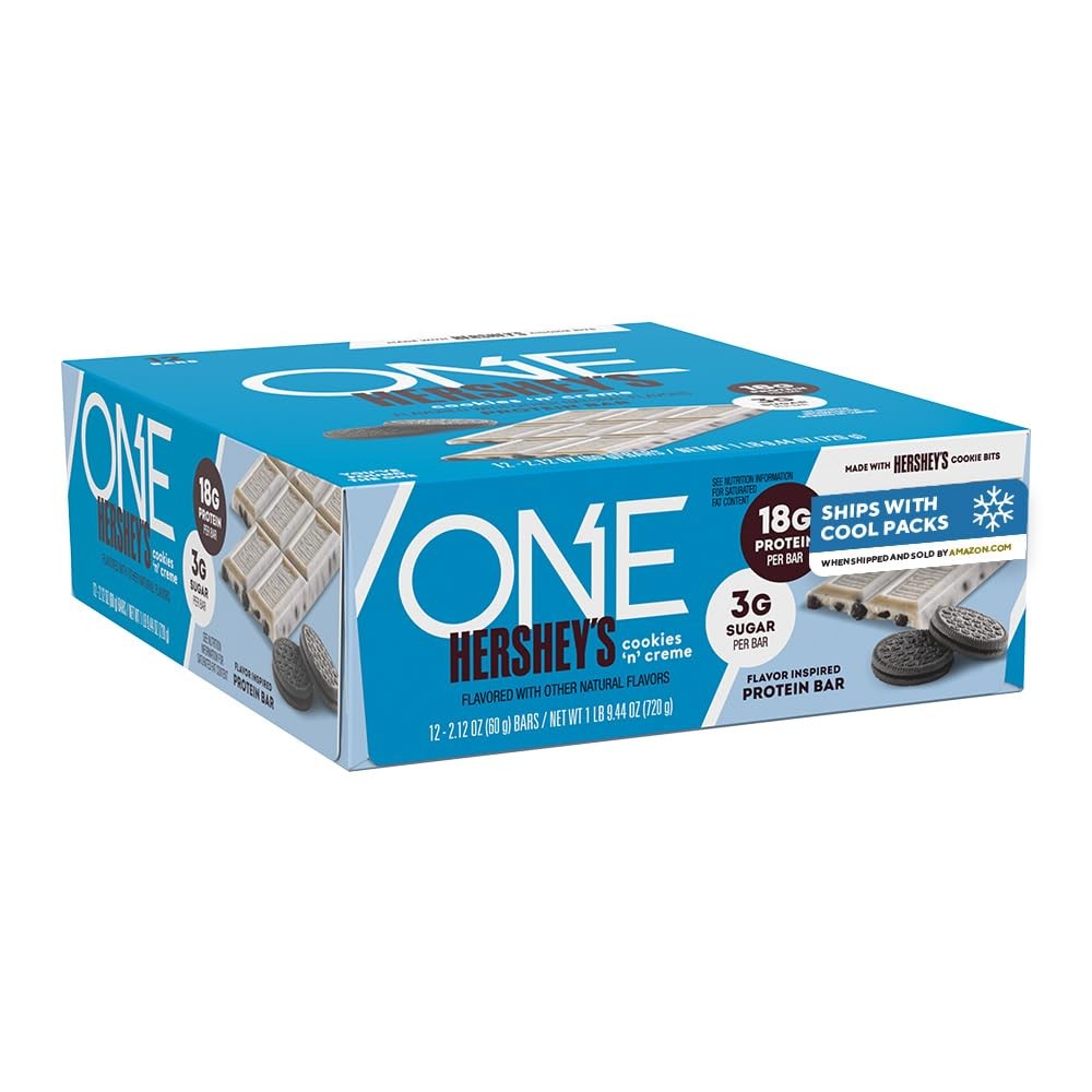 ONE Protein Bars, Hershey's Cookies 'n' Creme, 12 Count, Creme