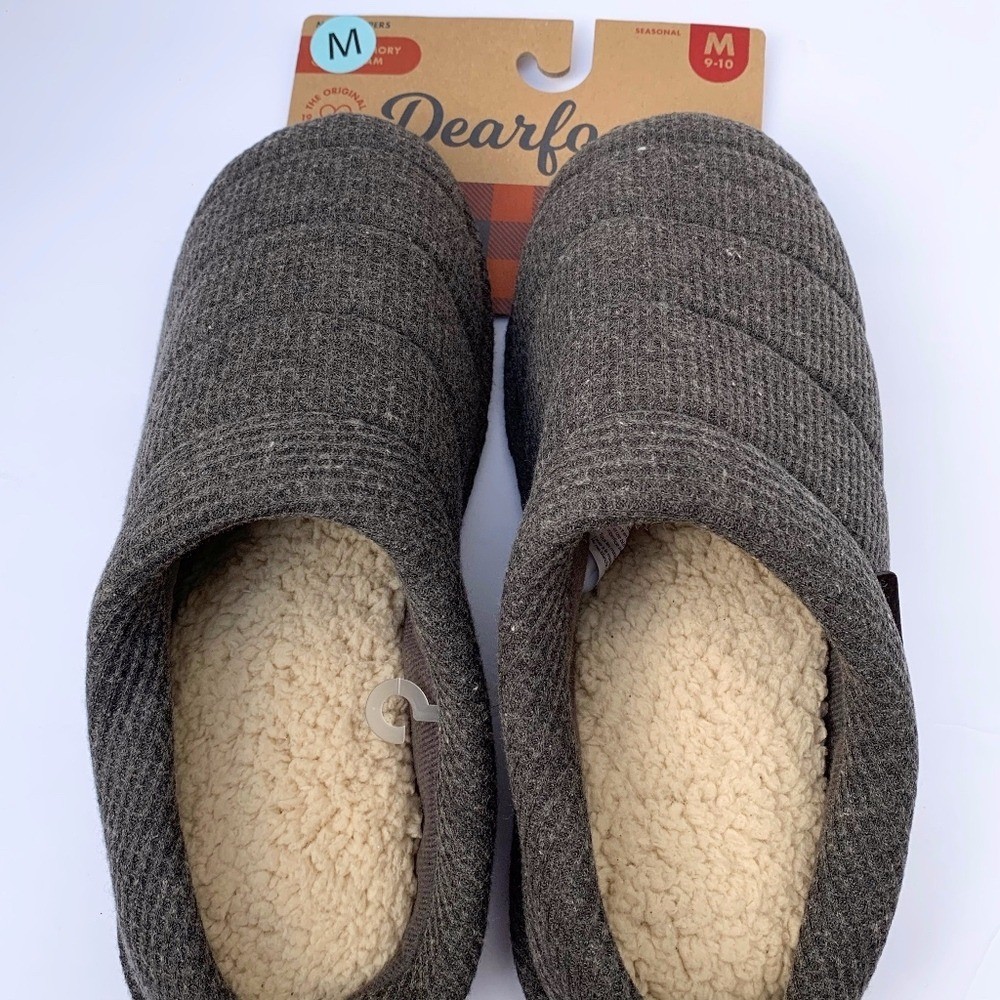 DEARFOAMS Men's Grey Slipper Size M (US 9-10)