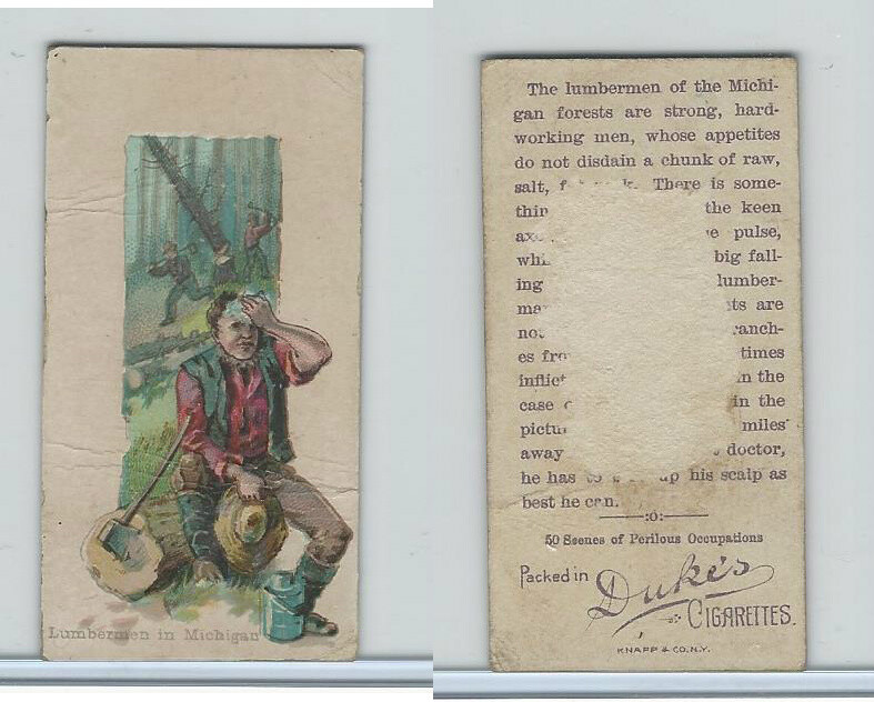 N86 Duke, Perilous Occupations, 1888, Lumberman In Michigan