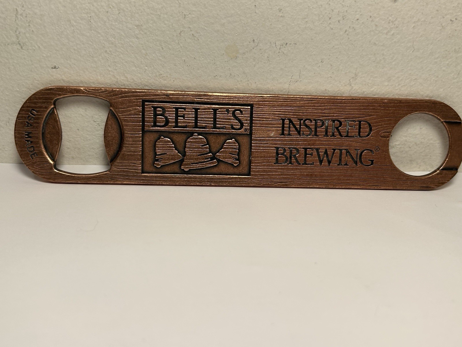 Bell’s Inspired Brewing Copper Toned Metal Bottle Opener 7” USA