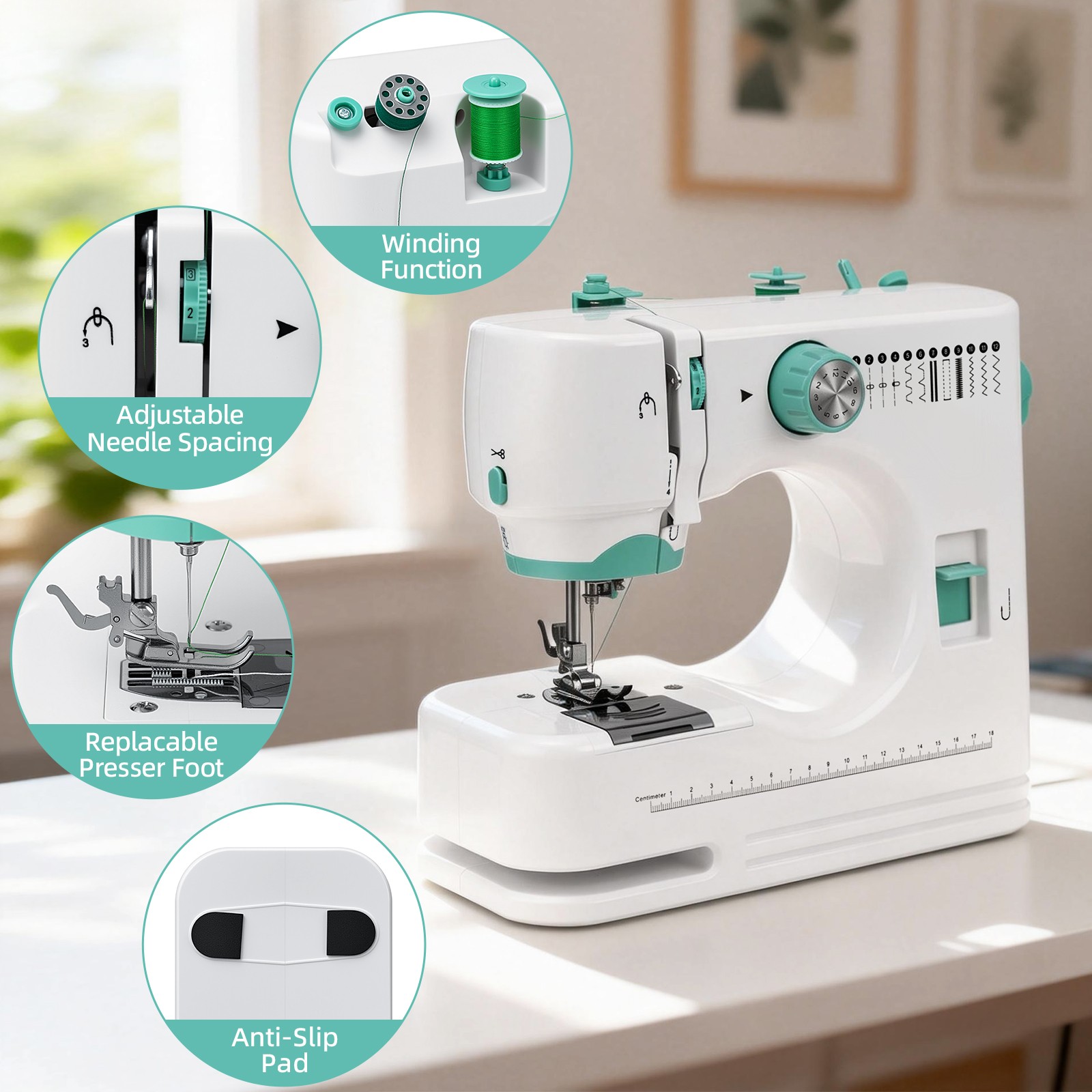 Portable Electric Sewing Machine Crafting Mending Machine 12 Built-In Stitches U