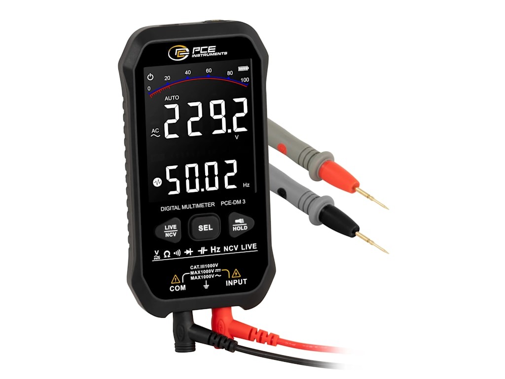 PCE PCE-DM 3 - Digital Multimeter (NCV / Temperature / HOLD / Live Test / True