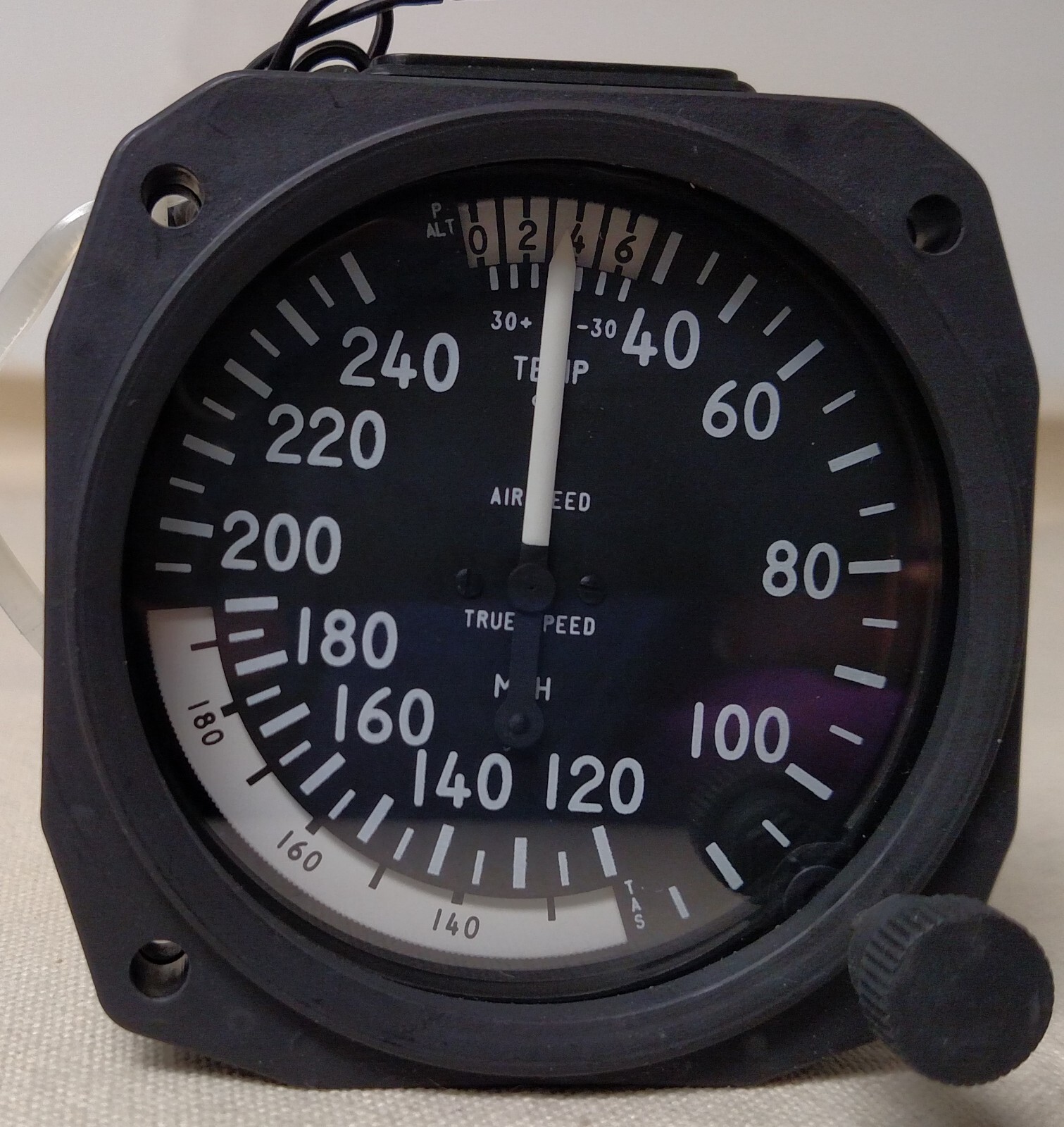 True Airspeed Indicator, 40-240MPH,  3-1/8,  Lighted ASIT240M-3L