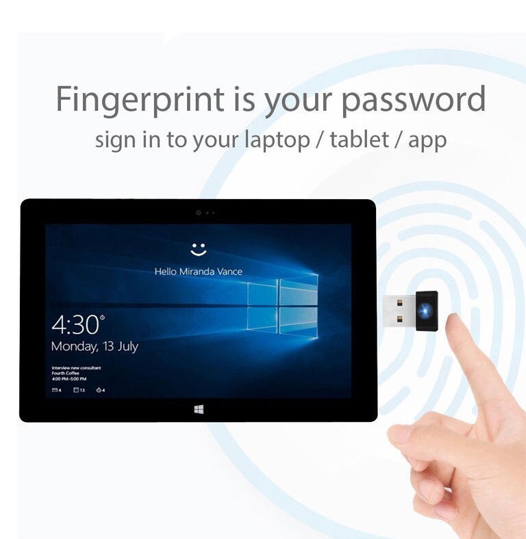 Mini Capturing PC Fingerprint Scanner Laptop Security Key Computer USB Interface