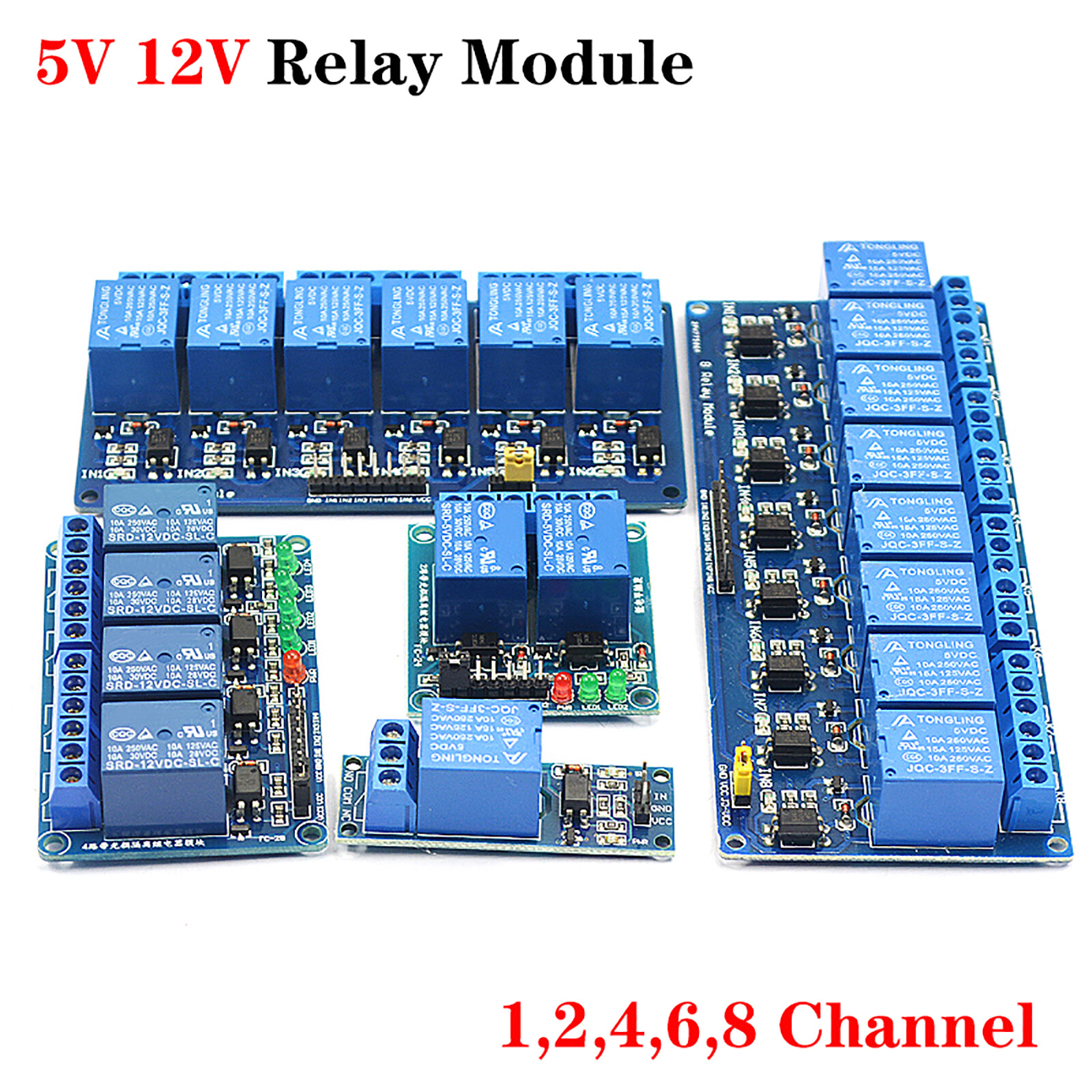 5V-24V Relay Module 1-8 Channel Arduino Raspberry Pi ESP8266 ESP32 Optocoupler