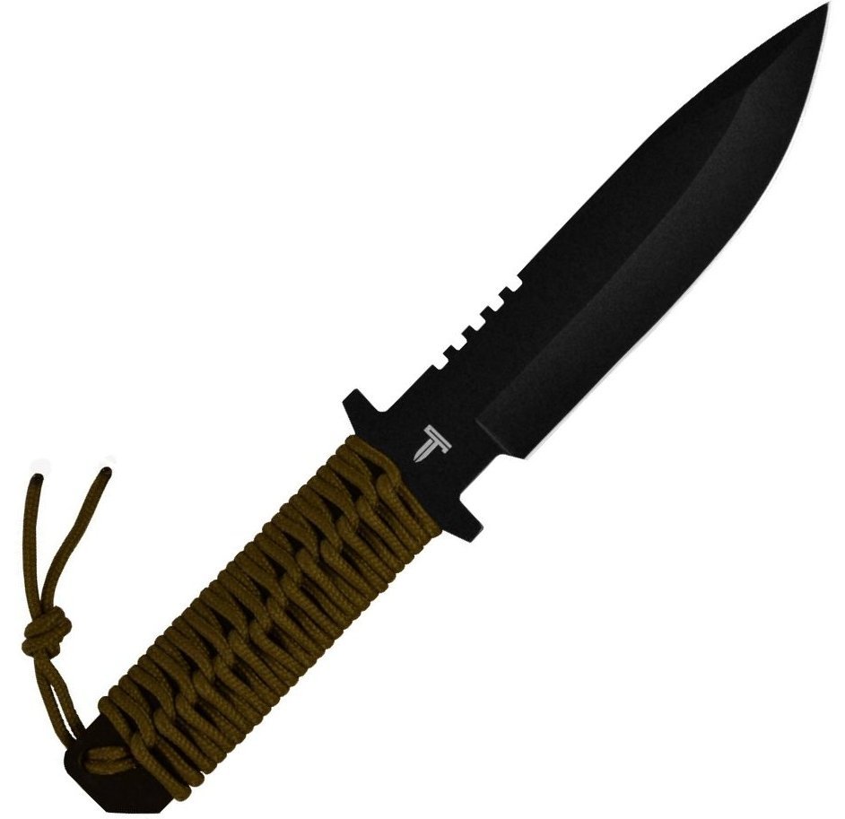 Factory X Low Profile Drop Point Knife 6" Steel 10" Cord W/ Nylon Sheath KX4002