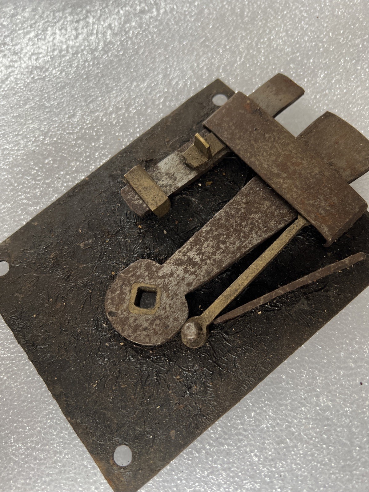 Antique Wishbone Door Lock Latch Plate Antique Old Prop Shop Decor Mancave Retro