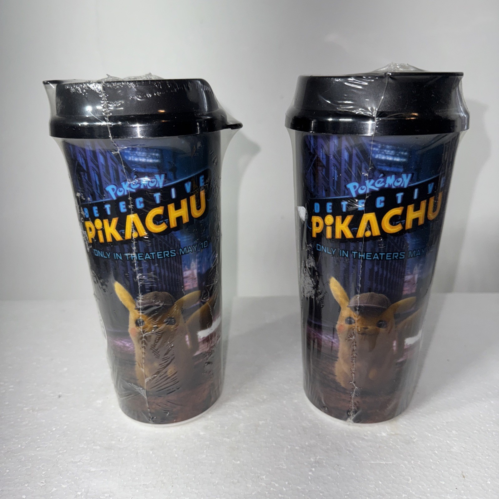 2019 Detective Pikachu 7-Eleven SET of 2 Coffee Tumbler Pokémon New Sealed