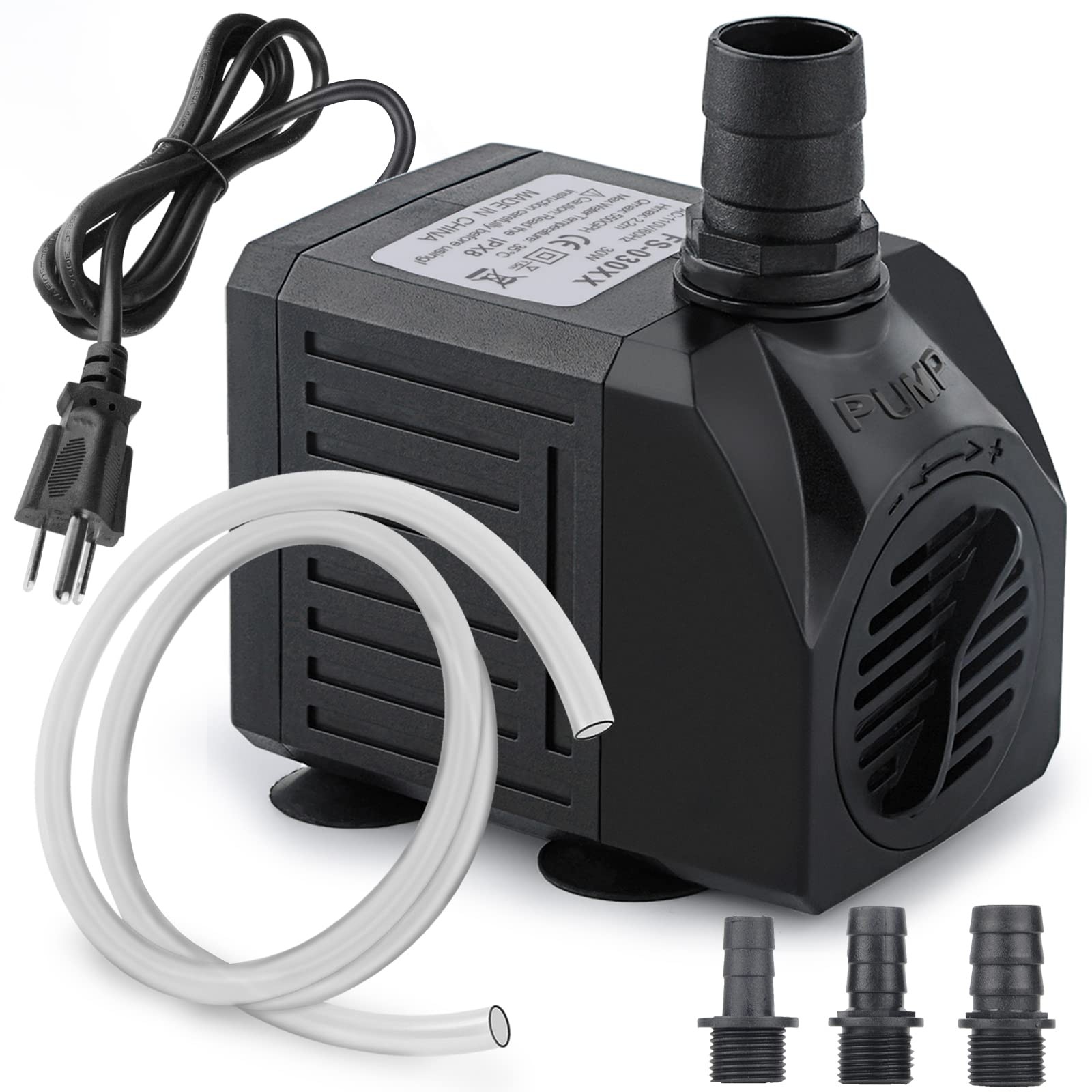 550GPH Aquarium Submersible Fountain Pump 30W Quiet Water Pumps for Small Pond