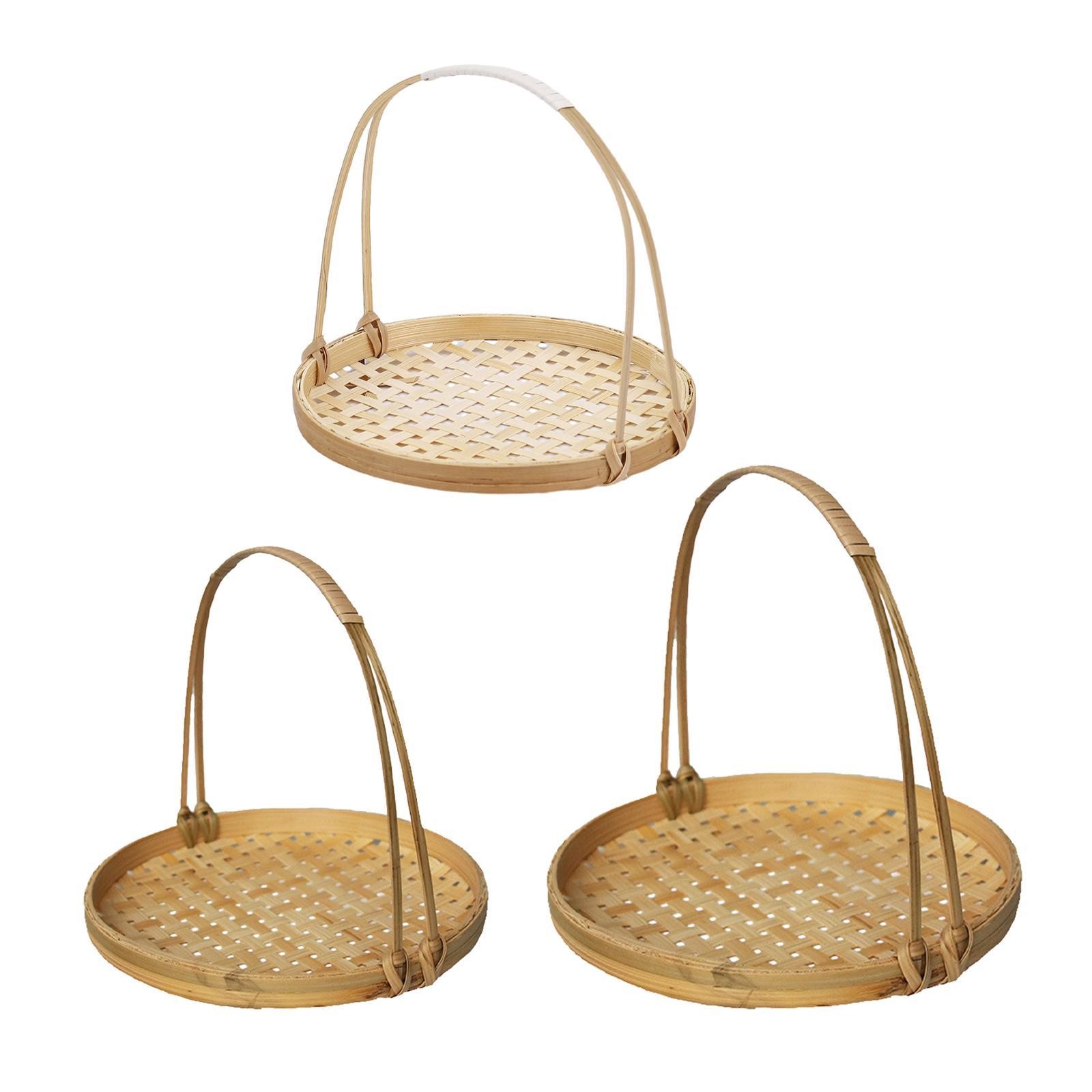 Woven Fruit Basket Dessert Bread Basket Holder Rattan Rustic Farmhosue