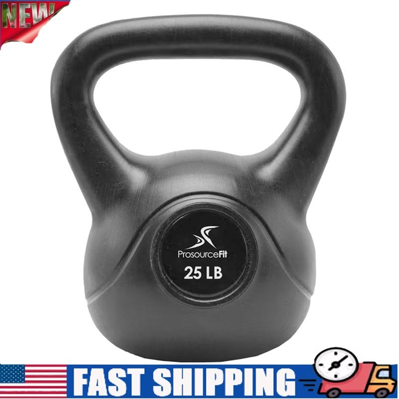 25lb Vinyl Coated Cast Iron Kettlebells Home Gym Full Body Workout Lose Weight