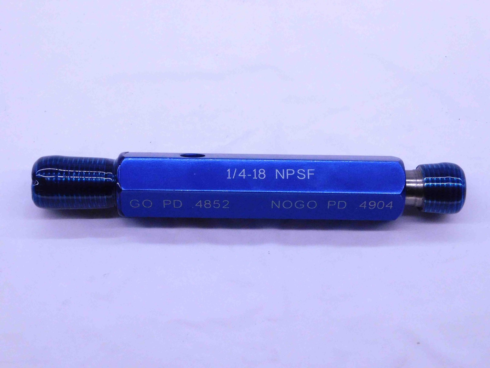 1/4 18 NPSF PIPE THREAD PLUG GAGE .25 .250 GO NO GO P.D.'S = .4852 & .4904 2B