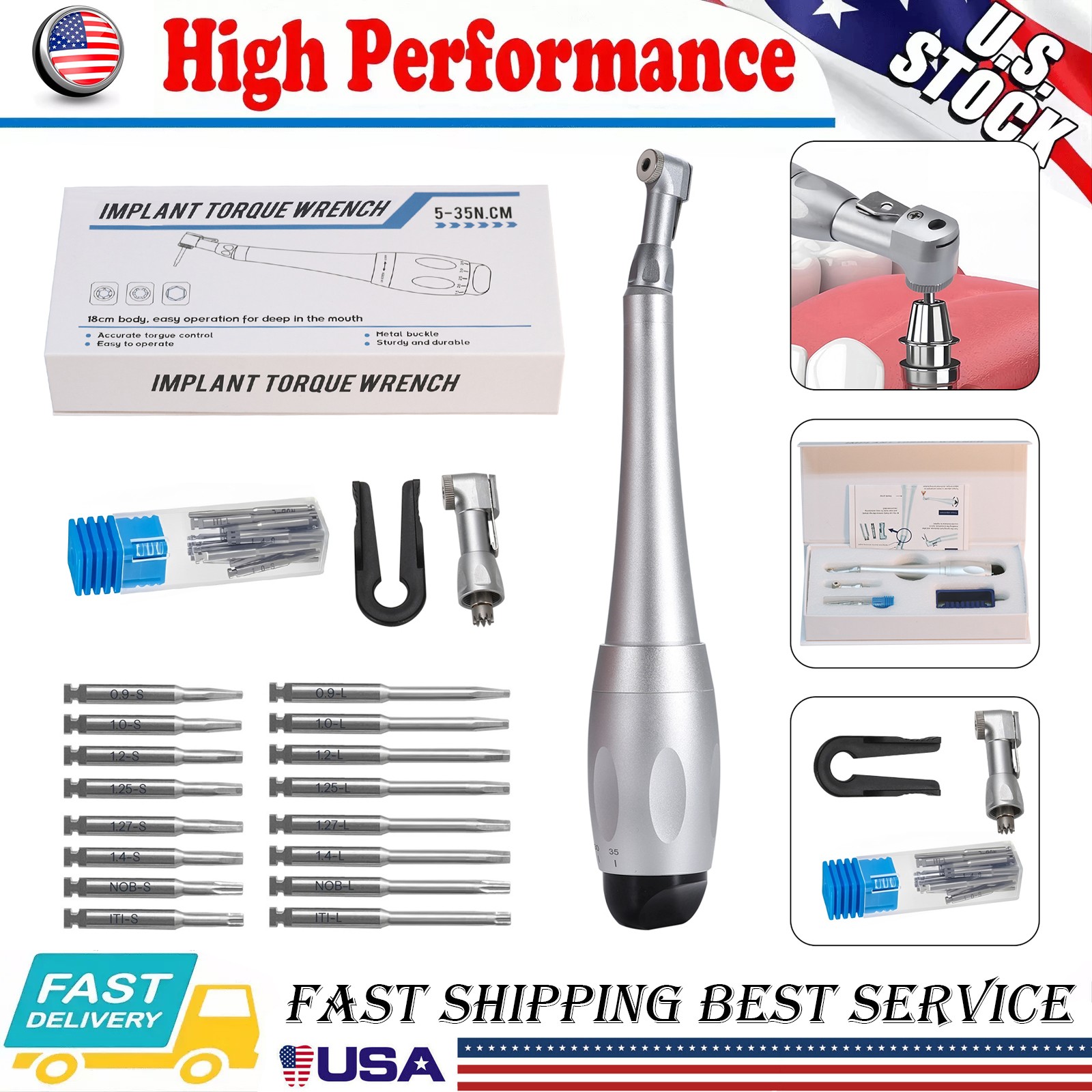 Dental Universal Implant Torque Wrench Handpiece Torque Wrench Driver USA