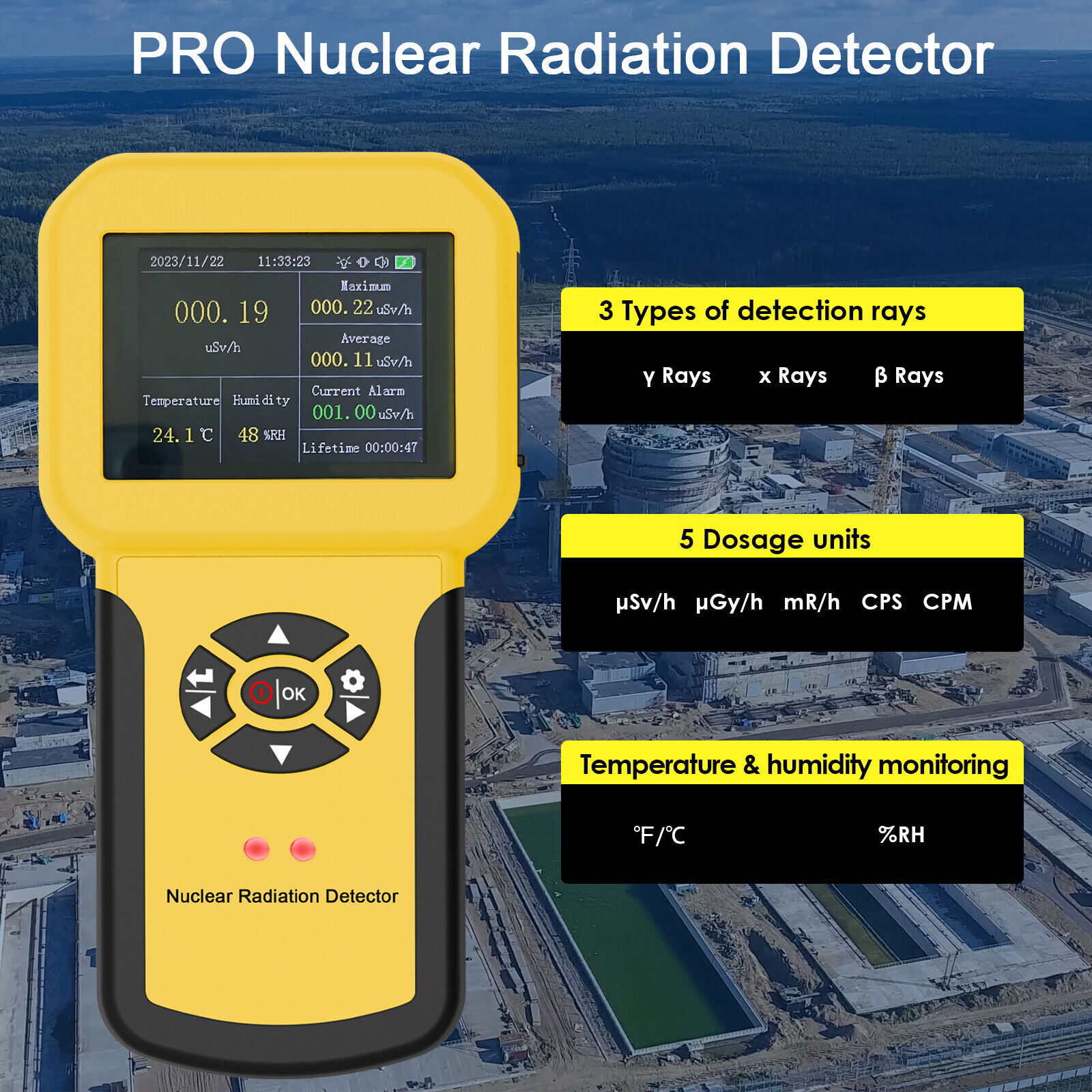 Digital LCD Electromagnetic Radiation Detector GM Meter β γ X-Ray Dosimeter Test