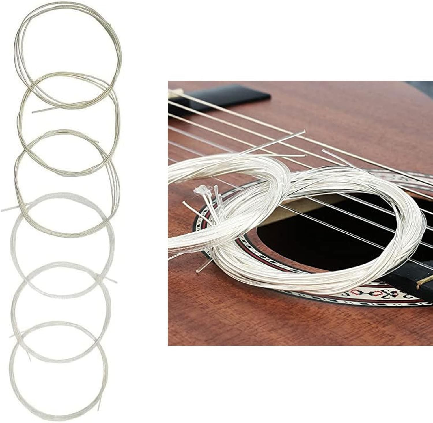 2 Sets of 6 String Guitar Strings Replacement Parts, Nylon String for Classical