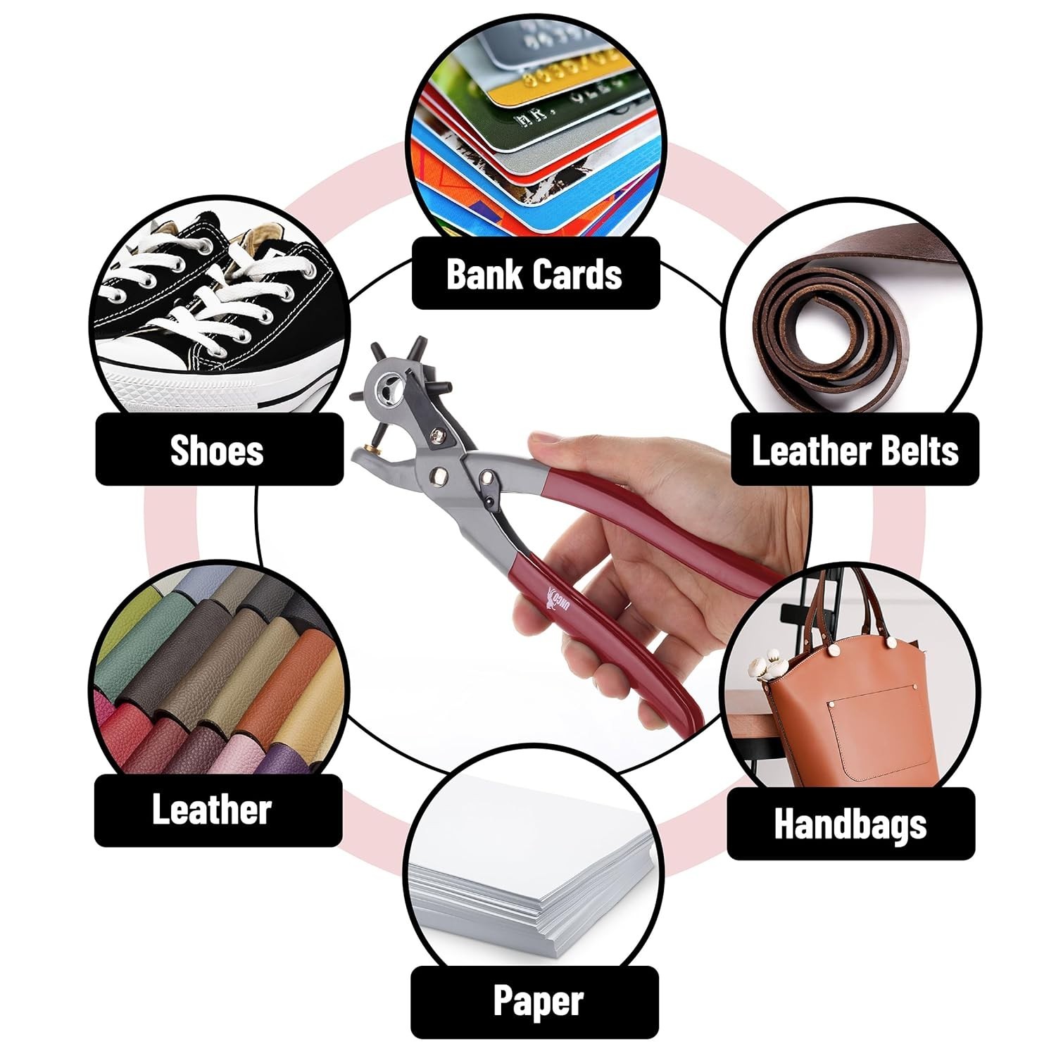 Premium Leather Hole Punch Tool with 6 Size Options - Craftsmanship at Its Best