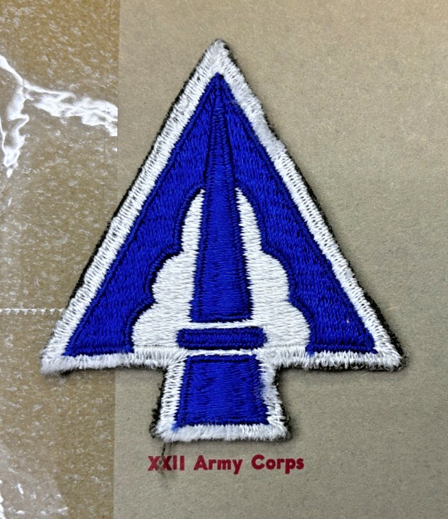 Kay Adams Collection WW 2 US Army 22nd Corps Patch Inv# KA087