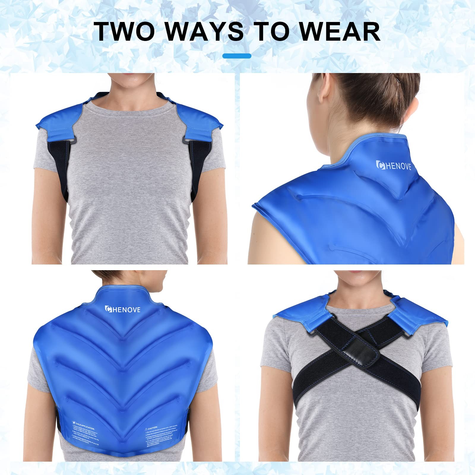 Chenove Ice Pack for Shoulders Upper Back with Strap, Neck and Shoulder Ice Pack