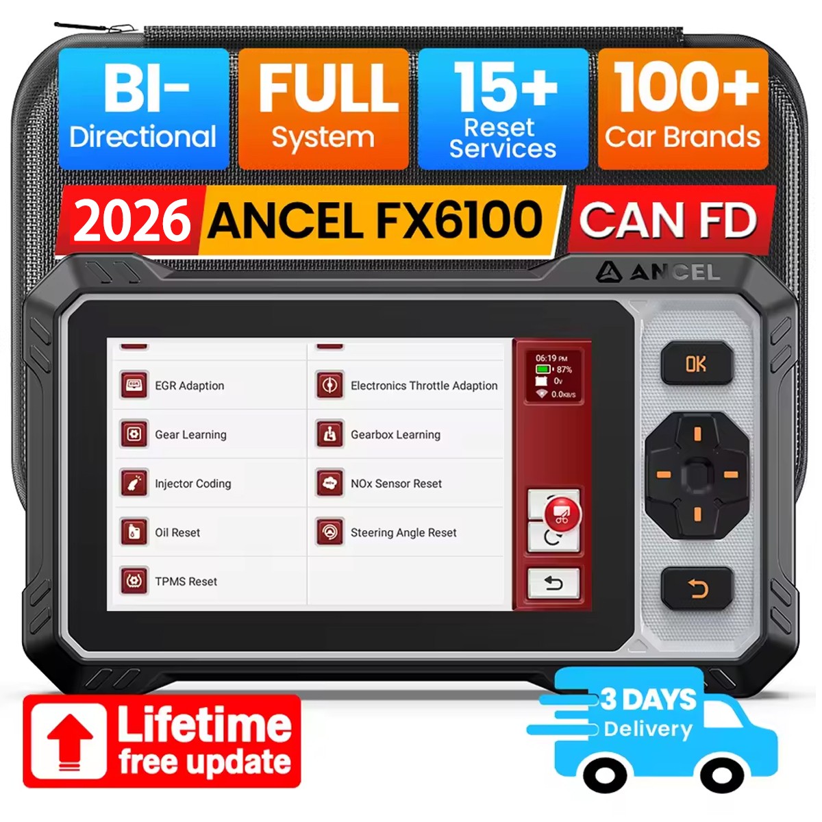 ANCEL Bidirectional OBD2 Scanner All System Auto Diagnostic Tool ABS DPF Reset