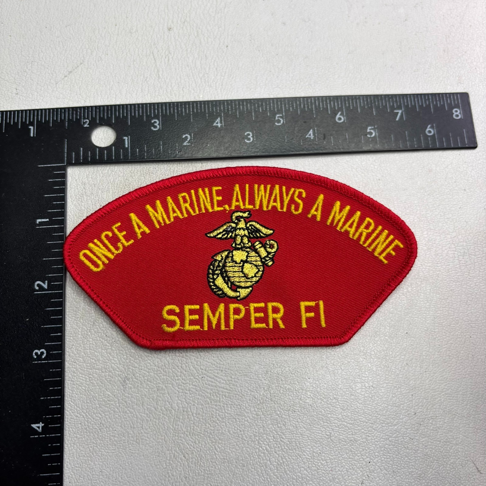 Military ONCE A MARINE ALWAYS A MARINE SEMPER FI Red Hat Patch 62X9