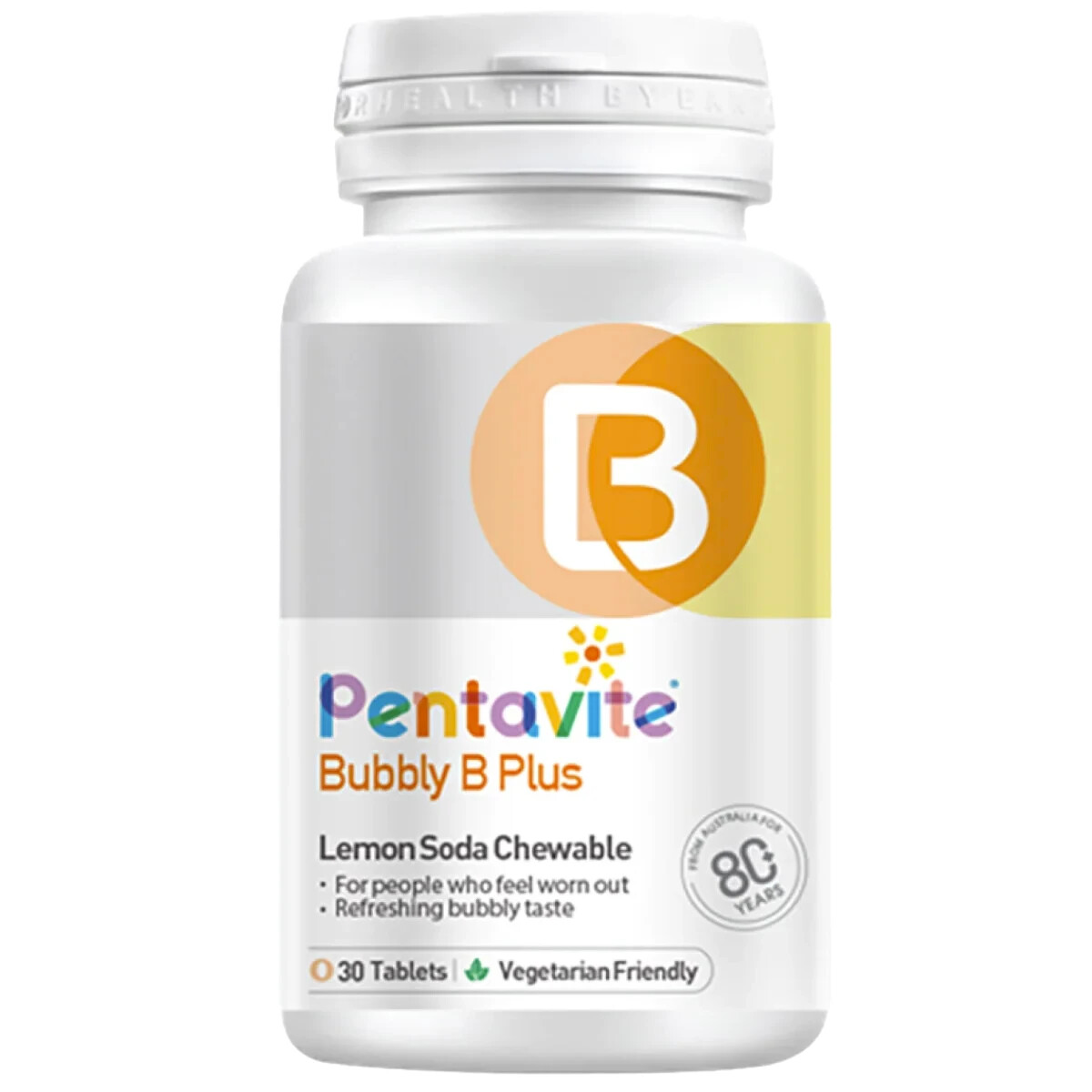 PENTAVITE Bubbly B Vitamins Plus Energy Lemon Soda Chewable for Adult x 3