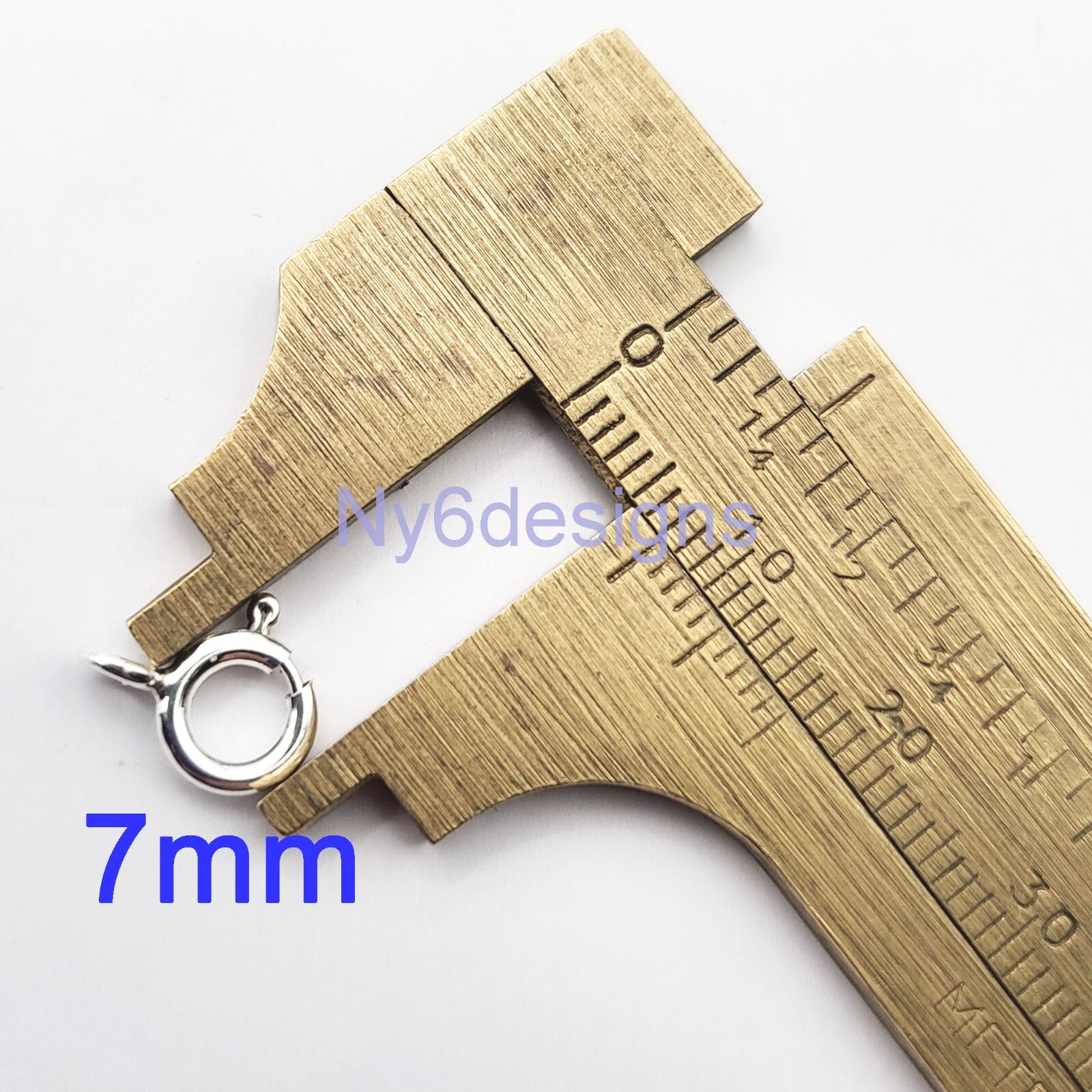 Sterling Silver Spring Ring Clasp 5mm/6mm/7mm Open & Closed Ring Finding (5pcs)