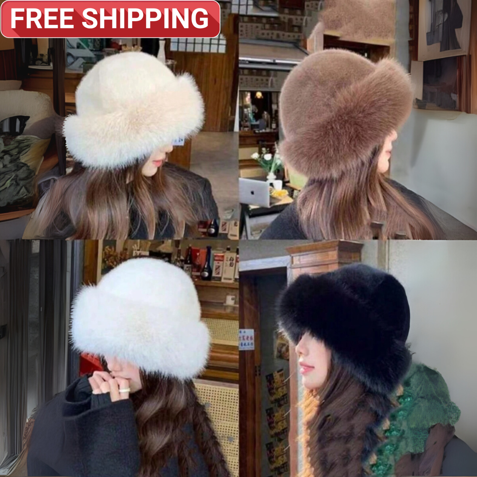 Plush Mongolian Hat for Women – Cute & Warm Winter Hat Soft Cozy Fall/Autumn Hat