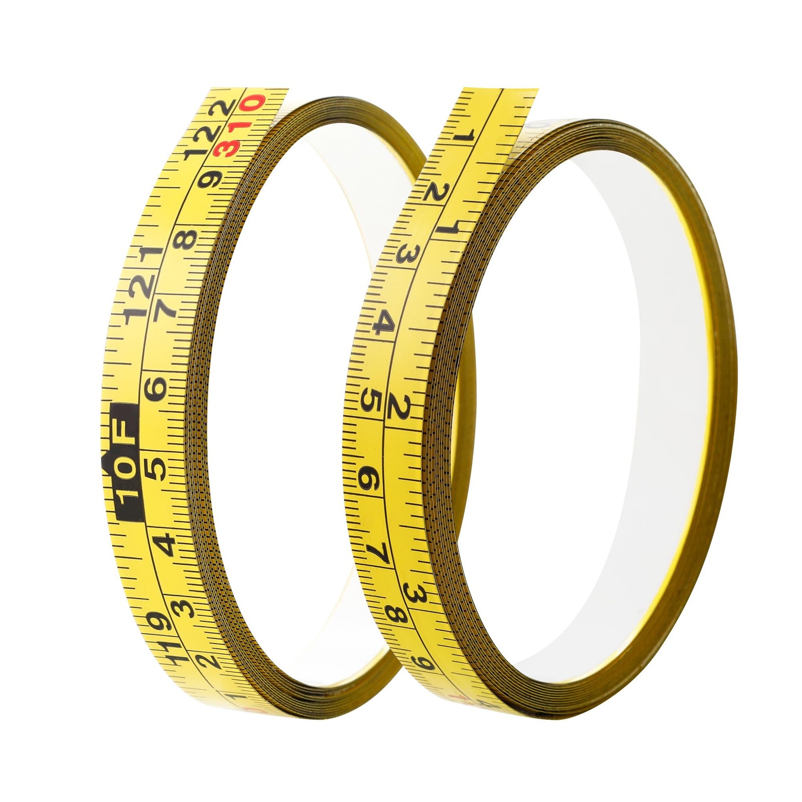 2 Packs Steel Self-Adhesive Measuring Tape, 310cm or 122-Inch 122 in, Yellow