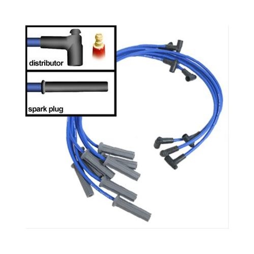 Summit Spark Plug Wires Spiro Wound 8mm Blue Straight Boots Chevy 5.0/5.7L
