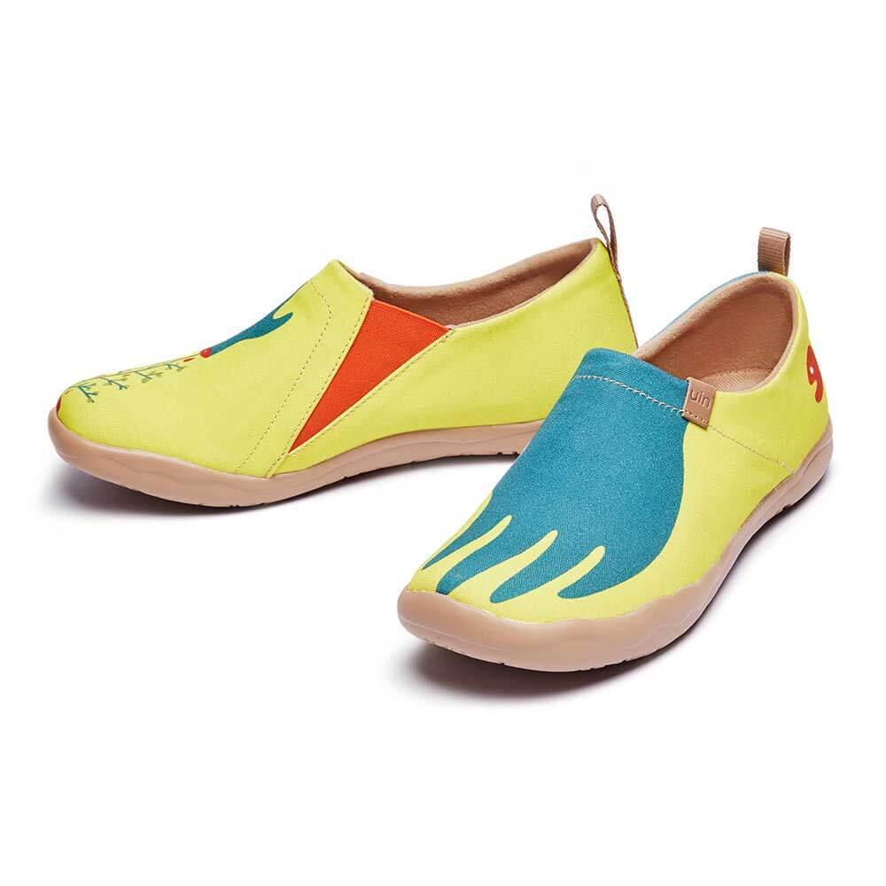 Women Size 5-10.5 UIN Slip On Shoes Canvas Comfortable Loafers "Hands of nature"