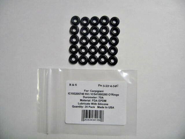 25 Compatible IC541000285 Carpigiani O-rings / R&S 3.53-4.34C / FDA EPDM Mat.