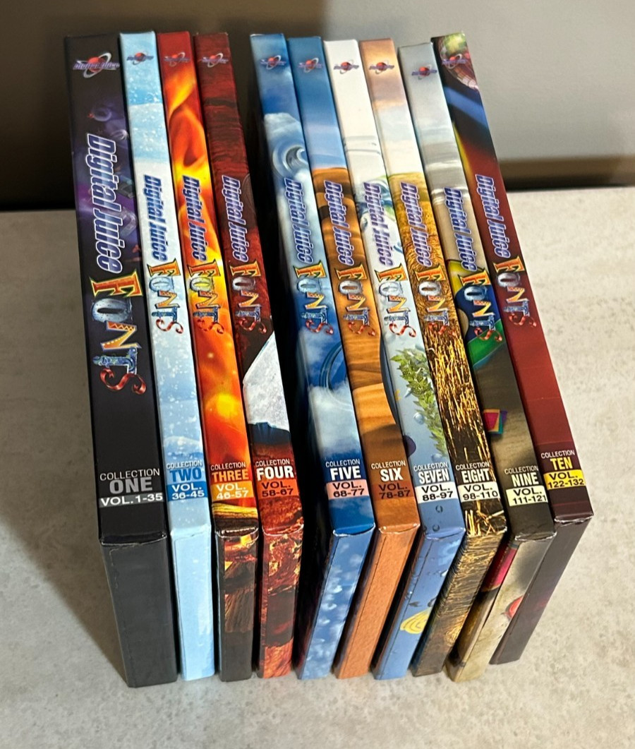 Digital Juice FONTS Complete Set  1,2,3,4,5,6,7,8,9,10 Volumes 1-132 DVD