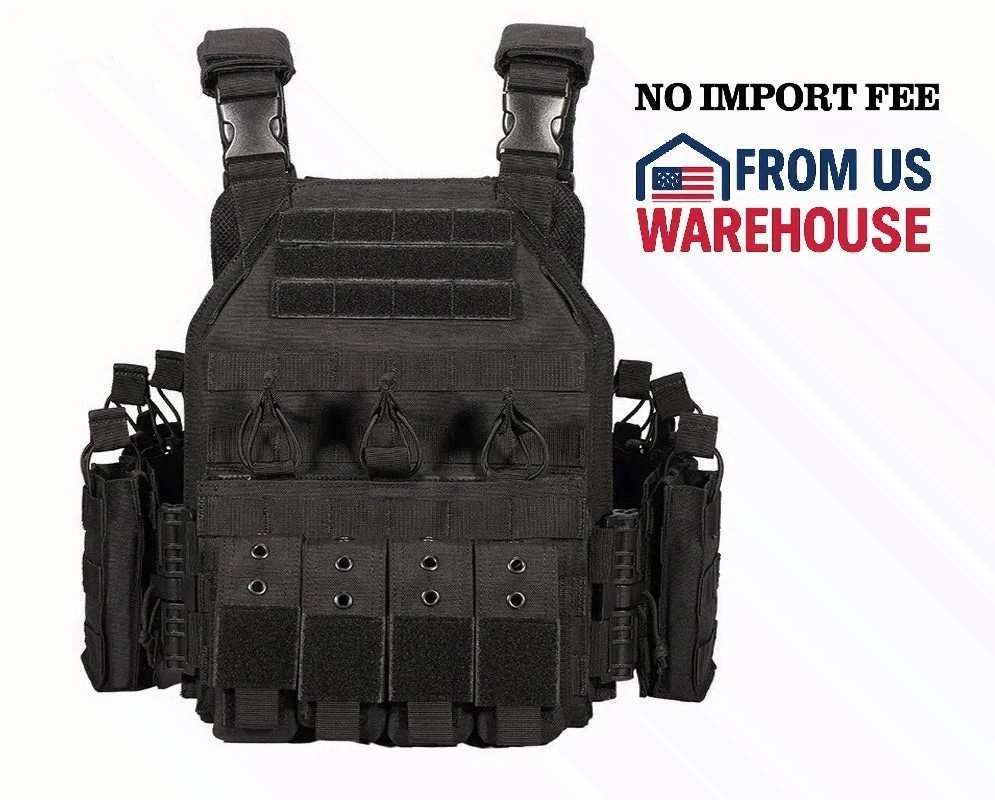 Modular Rapid Assault Tactical Vest, Color - Black, Detachable mesh padding for