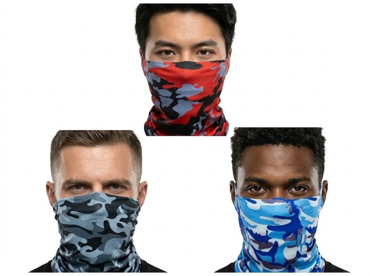 Multi Function Headwear Lot of 3 Headwrap Balacalava Cap Face Mask Scarf Set 2
