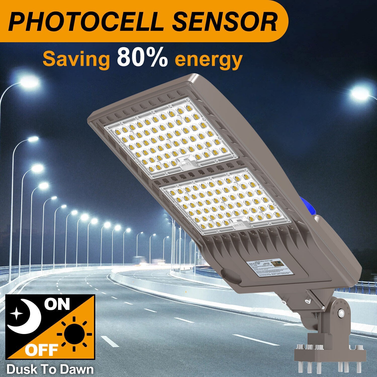 320W LED Parking Lot Light Dusk to Dawn Commercial LED Street Shoebox Pole Light