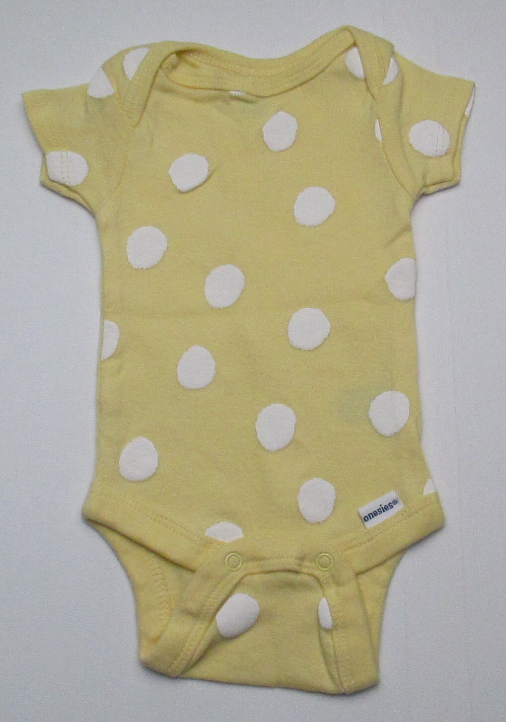 Infant Baby Girls Newborn Gerber Yellow White Polka Short Sleeve Shirt