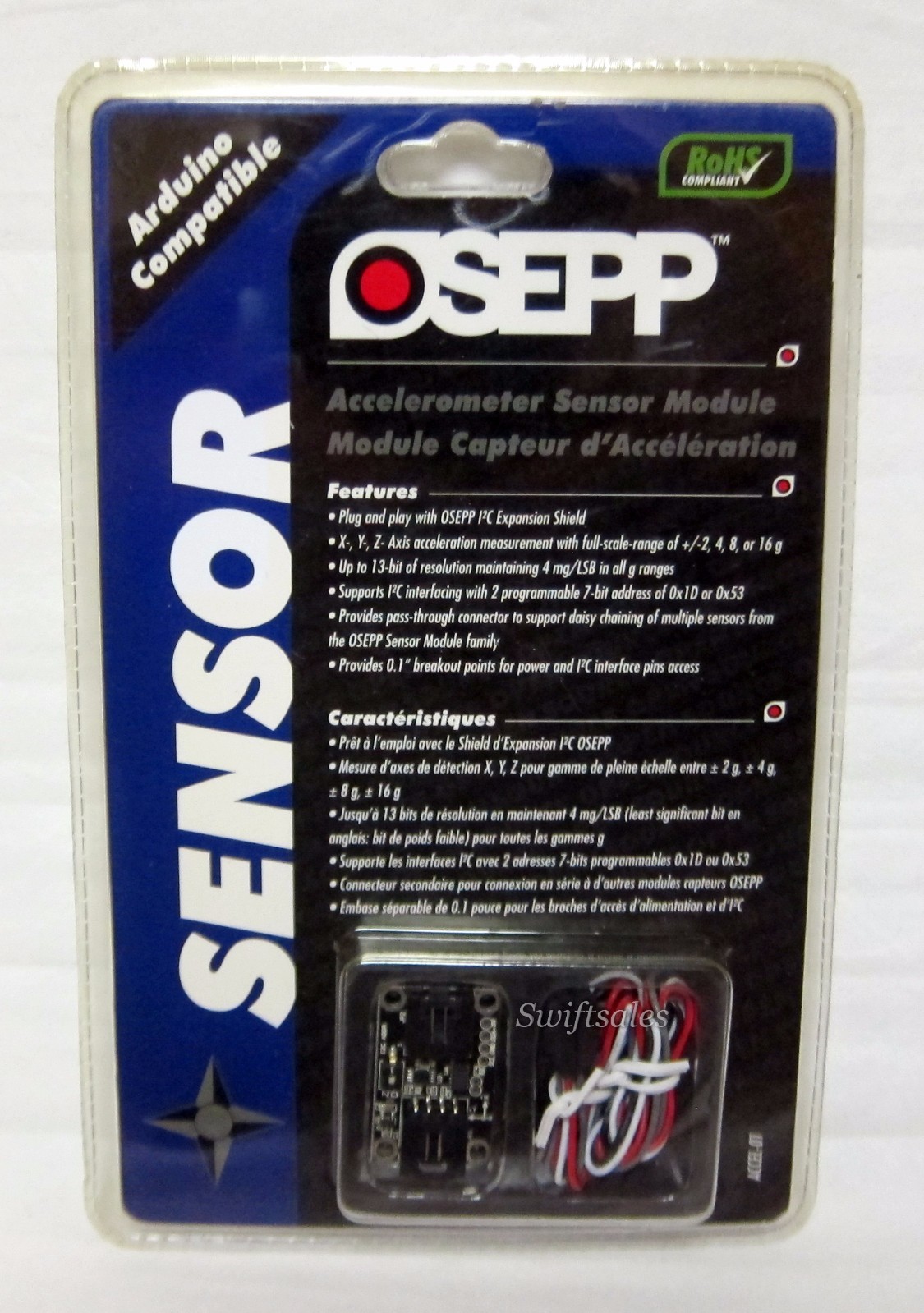 OSEPP ACCEL‑01 Arduino Compatible Accelerometer Sensor Module - New Sealed Pack