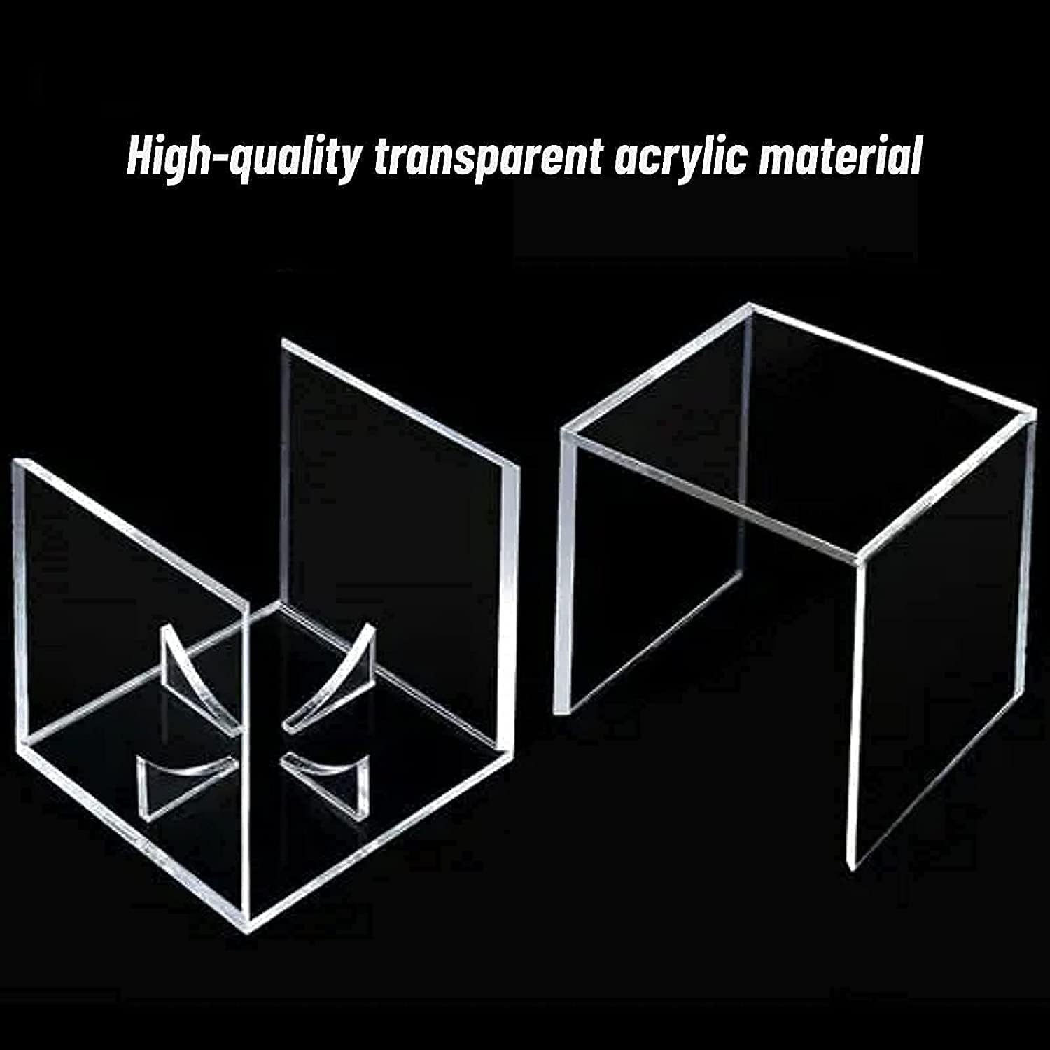 2Pcs Baseball Holder Display Case Cube with Stand UV Protection Cube