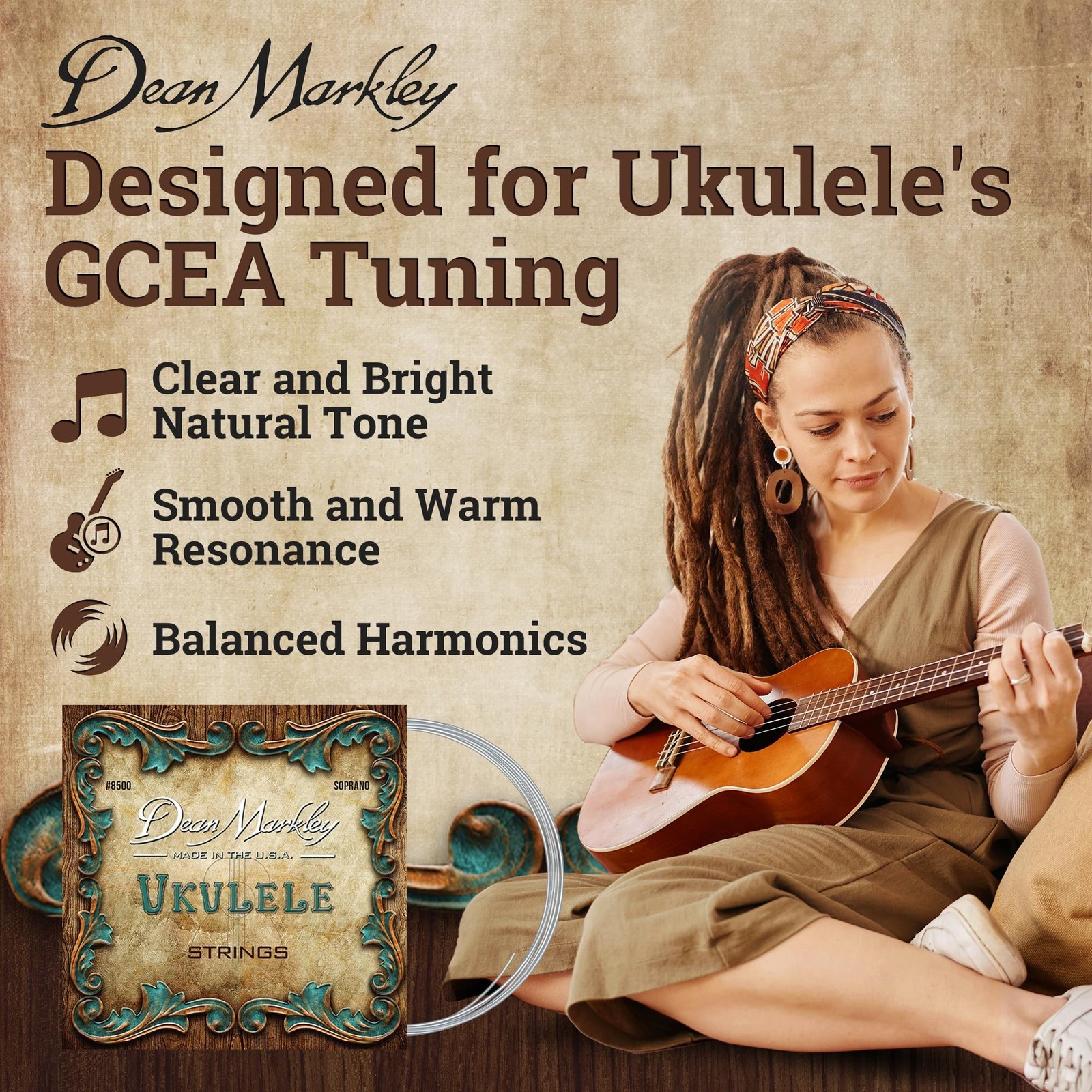 Dean Markley Soprano Ukulele Strings Set, 8500 Soprano Ukulele Strings, Deliv...