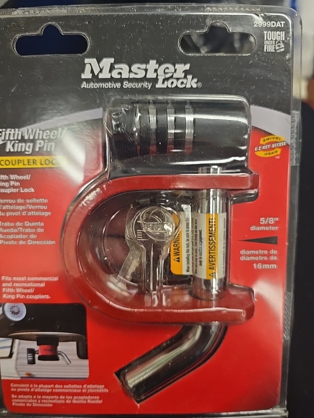 Master Lock Fifth Wheel/King Pin Coupler Latch & Receiver Lock -- 2999DAT
