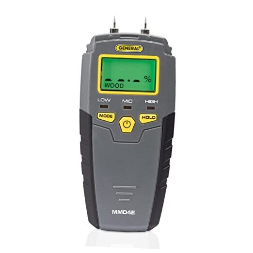 MMD4E Digital Moisture Meter, Water Leak Detector, Moisture Tester, Pin Type