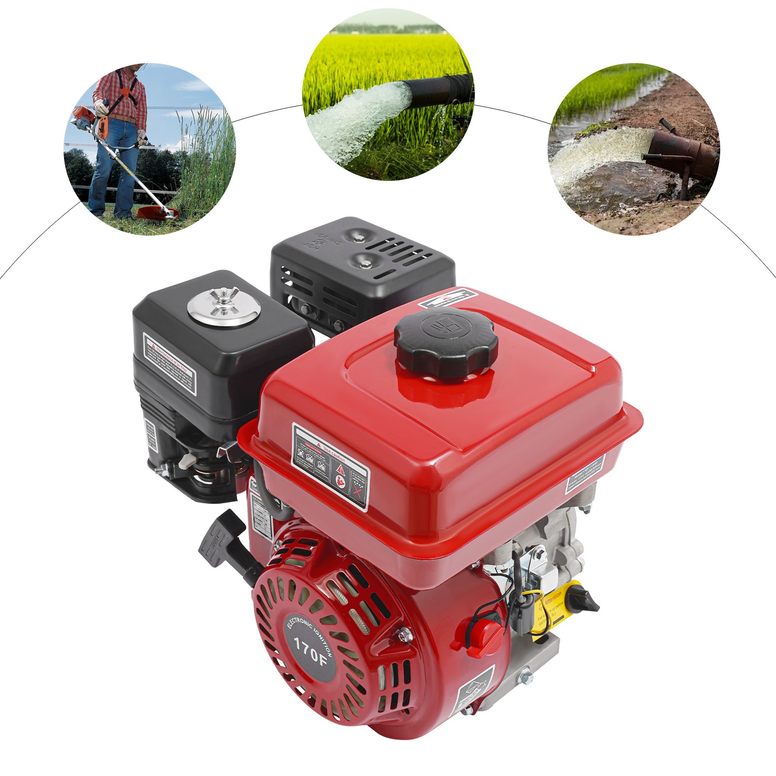 4-Stroke 7.5HP Gasoline Engine Pull Start Multi-Purpose Engines Single Cylinder