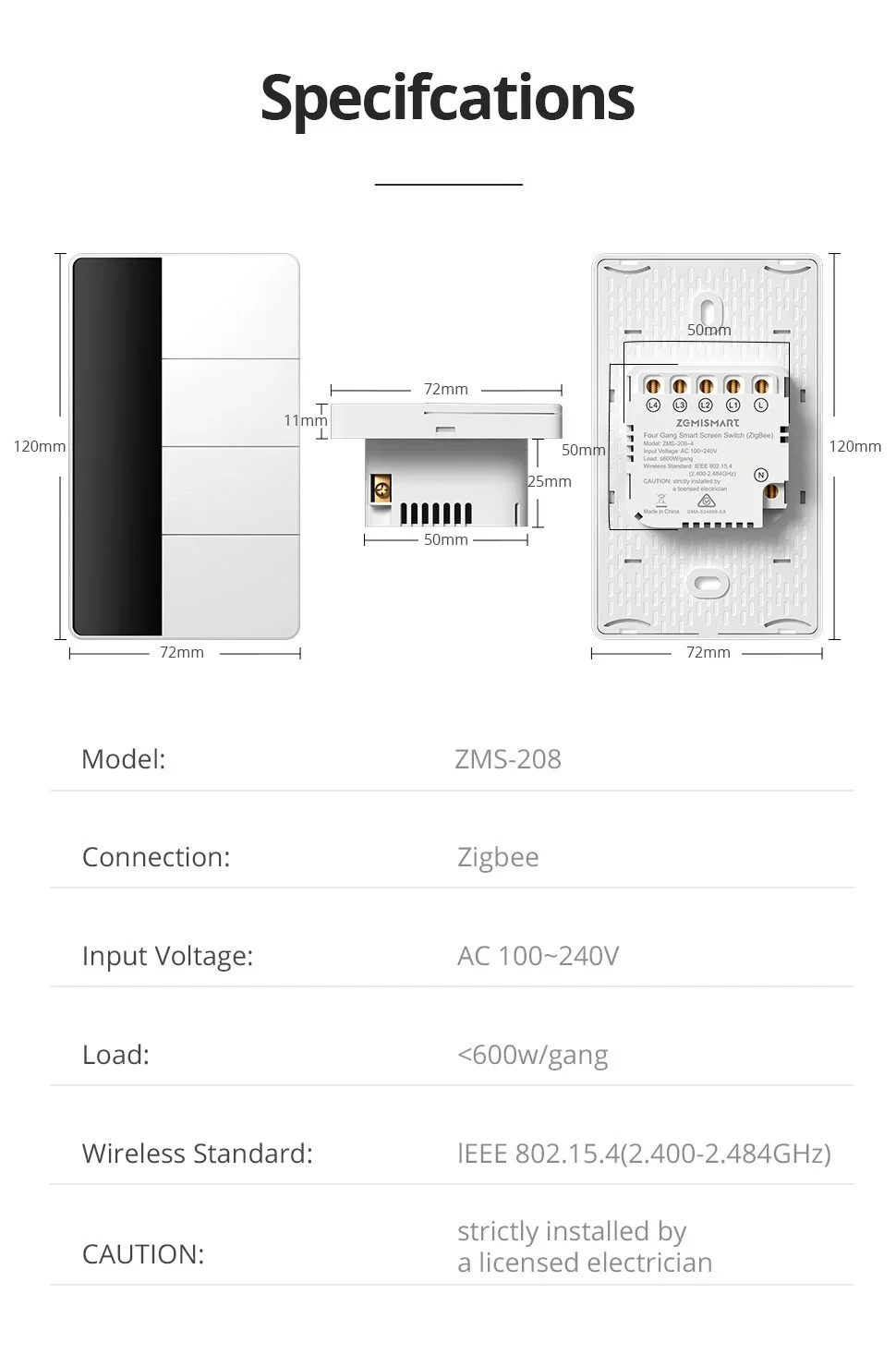 ZigBee Custom Display Name Smart Push Light Switch/AU SAA RCM/Apple Alexa Google