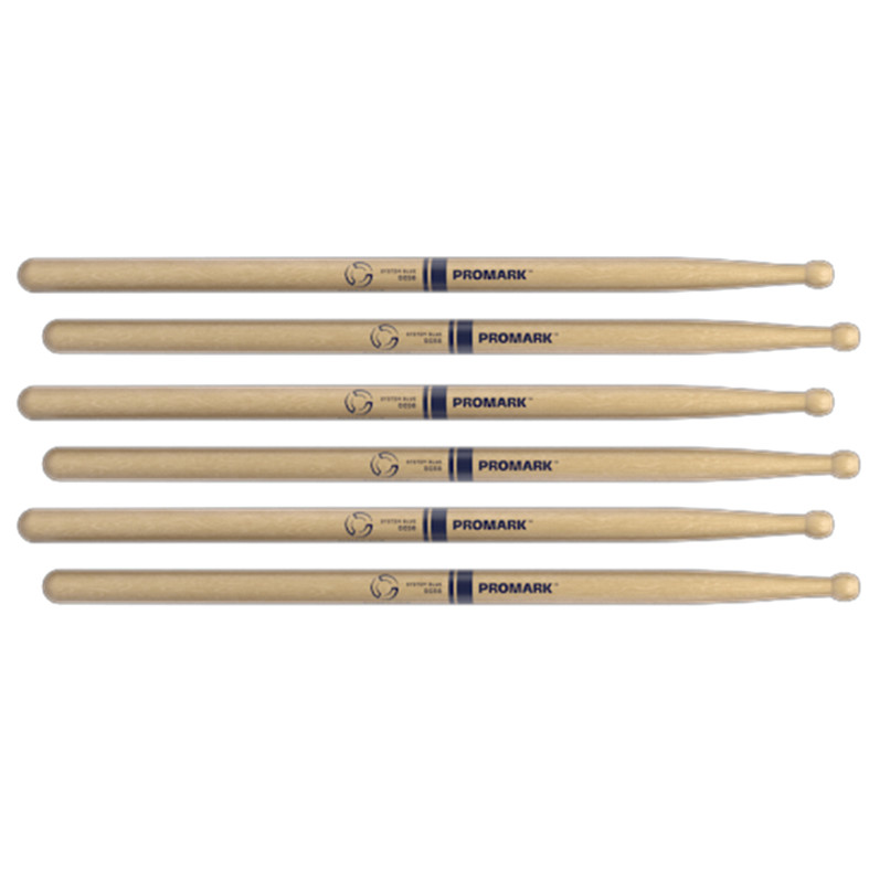 3 PACK Promark System Blue Marching Snare Drum Sticks DC50