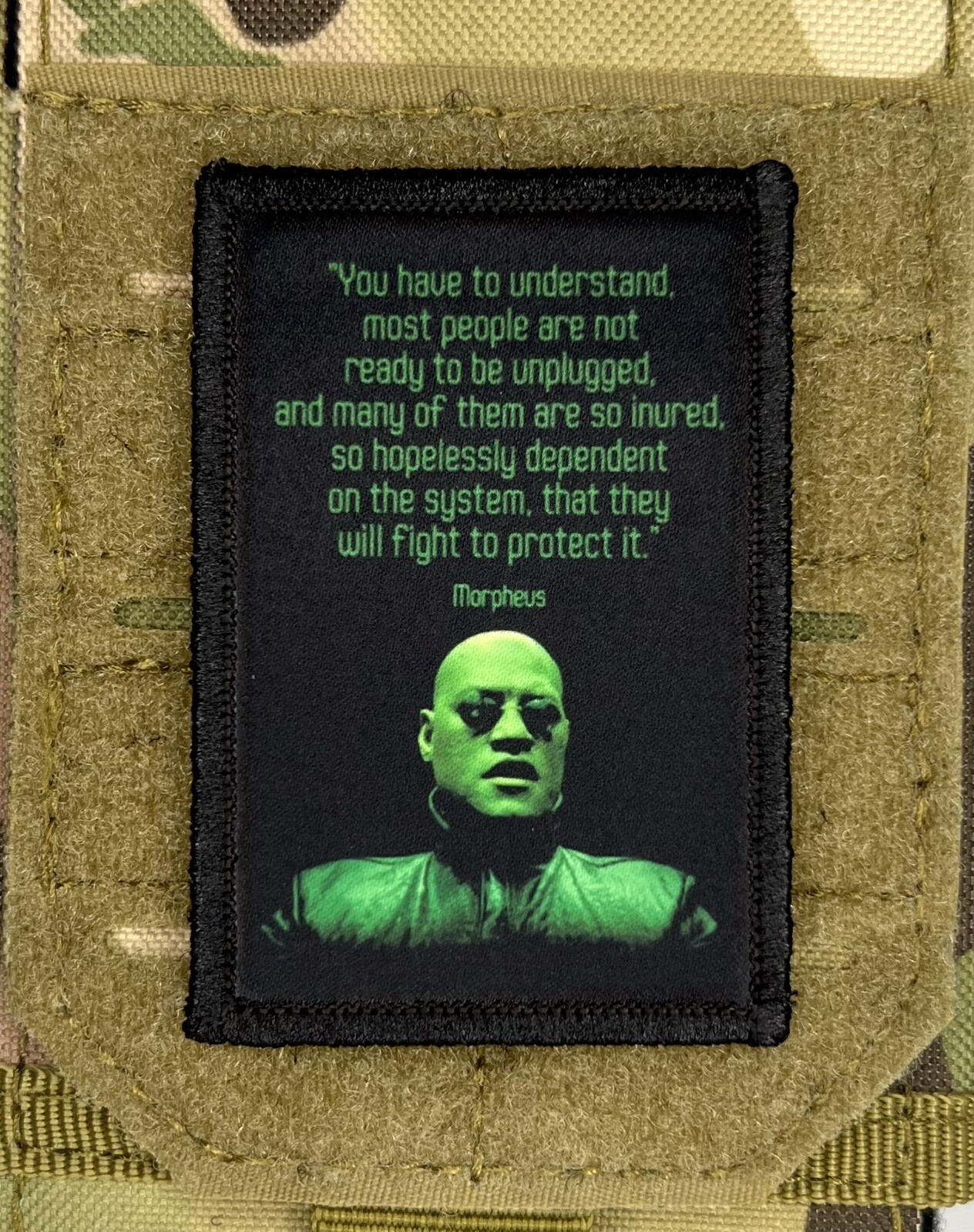 The Matrix Morpheus Morale Patch / Military Badge ARMY Tactical Hook Loop 622
