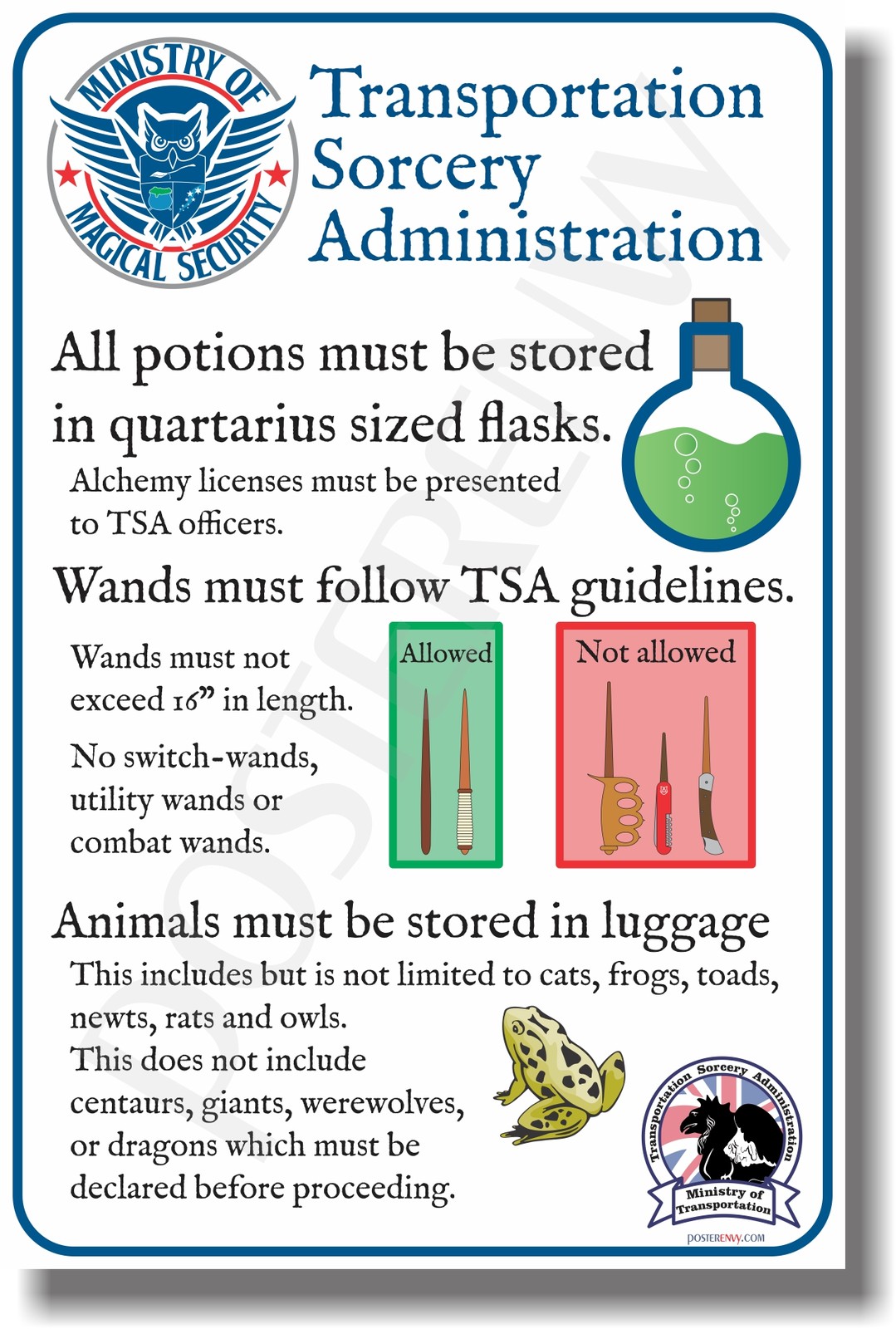 TSA Potions - NEW Humor Poster