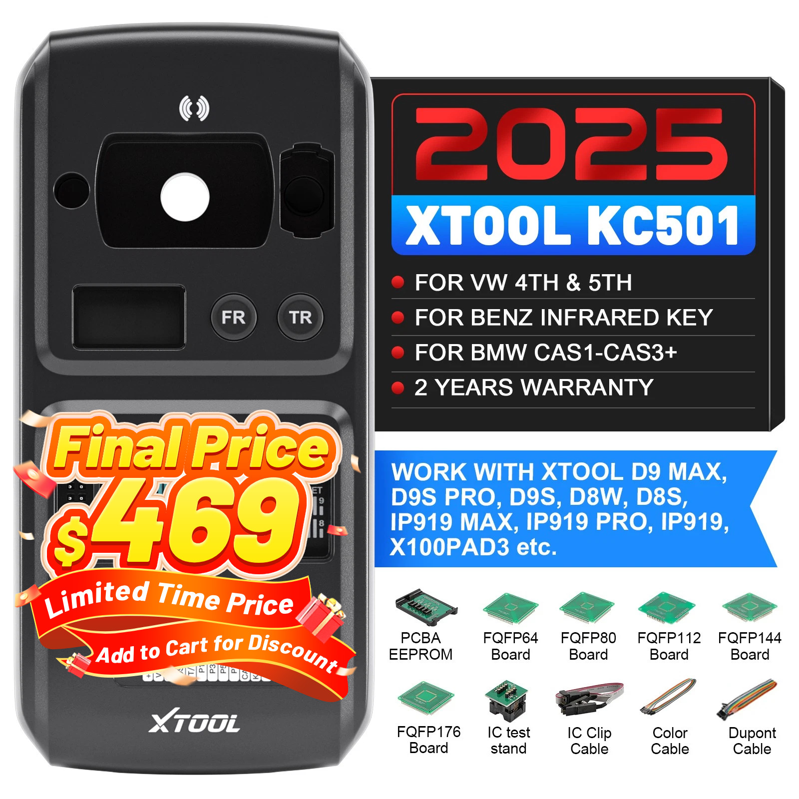 XTOOL KC501 Auto Key Programmer Coding Read Write EEPROM MCU Infrared For Benz