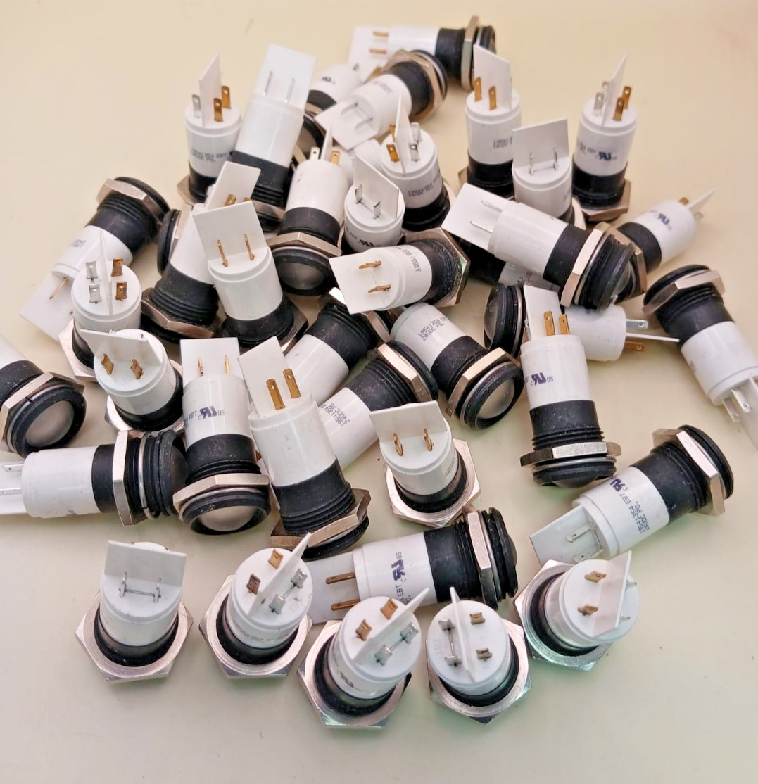 Lot 40x LED Indicator 22mm 24V RGY CML 19541354 Panel Mount Multicolor Bulk New