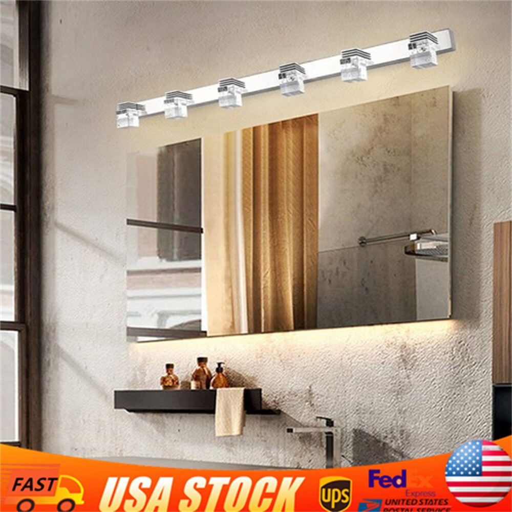 Modern 6 Heads Bathroom Vanity LED Crystal Mirror Light Front Wall Lamp Fixture
