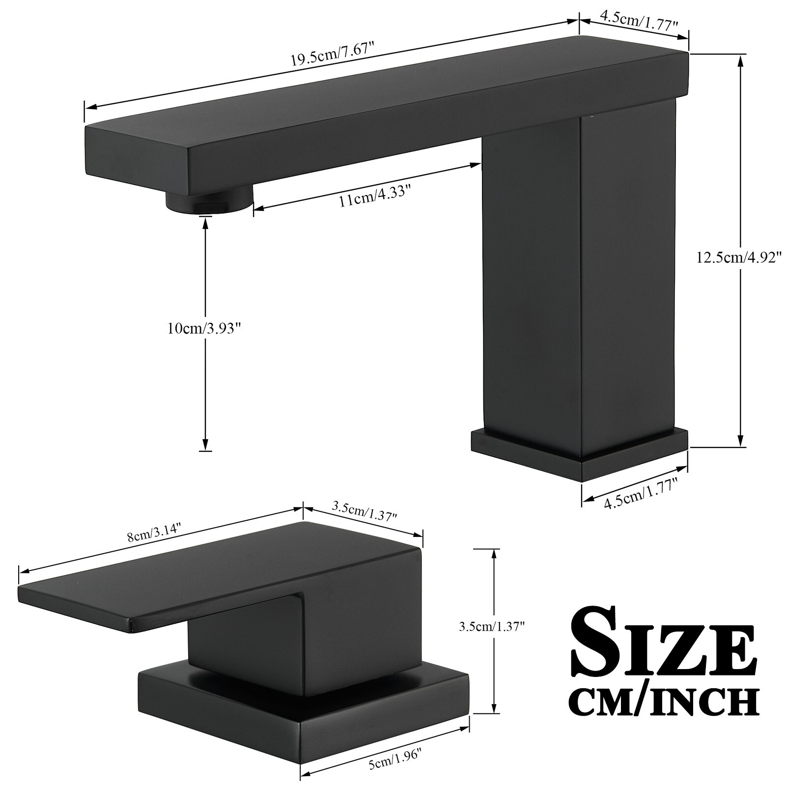 Black 8inch Widespread Bathroom Faucet 3 Holes Sink Vanity Faucet 2 Handle Mixer